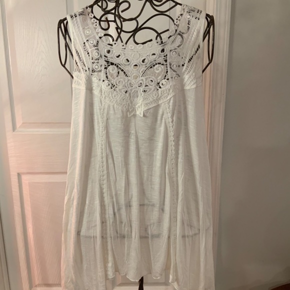 Lace Embroidered Detail Boho Peasant Top Plus Size 1X - Picture 2 of 5